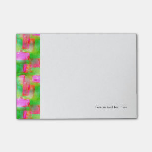 Sunlight abstract painted yellow, pink post-it notes