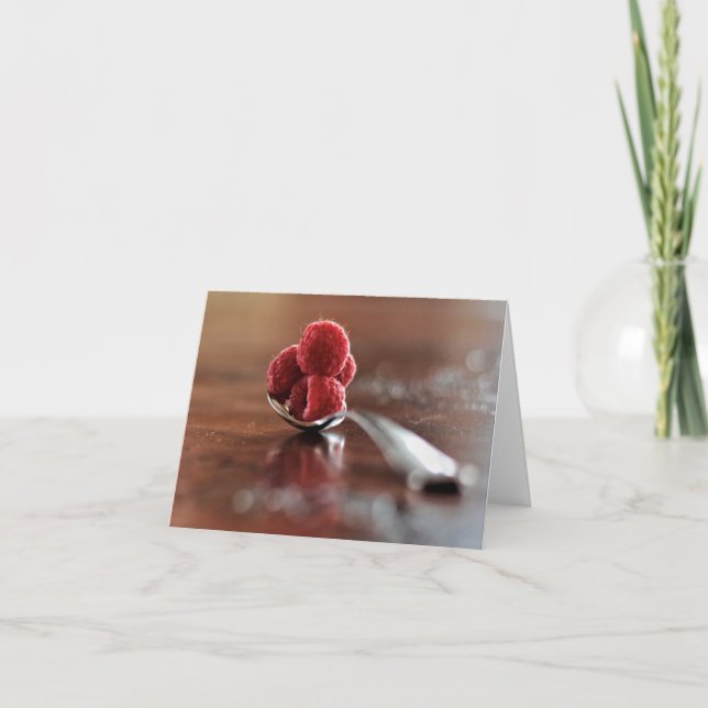 Sunlight and Raspberries Blank Note Card (Front)