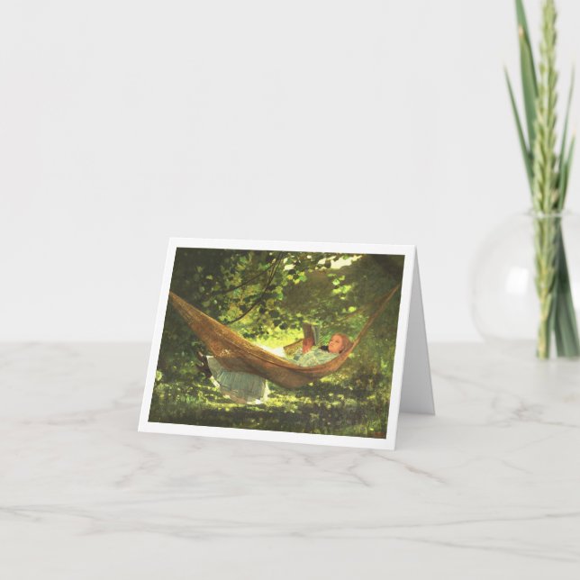 "Sunlight and Shadow" by Winslow Homer Note Card (Front)