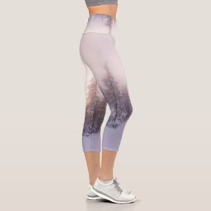 Sunlight and spruce forest capri leggings