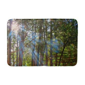 Sunlight Breaking Through the Pines Bath Mat