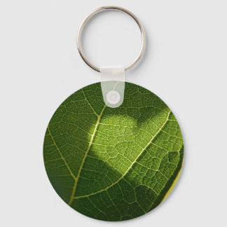 Sunlight Heart on Leaf Keychain
