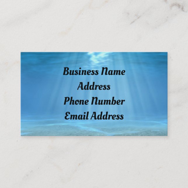 Sunlight In Ocean Business Card (Front)