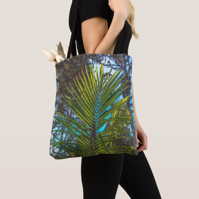 Sunlight on the Palm Fronds Tote Bag (Close Up)