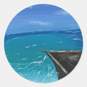 Sunlight on the Sea - handmade artwork Classic Round Sticker