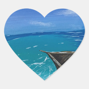 Sunlight on the Sea - handmade artwork  Heart Sticker