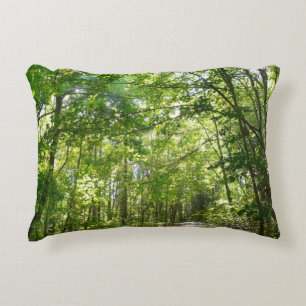 Sunlight on Wooded Path at Centennial Park Decorative Cushion