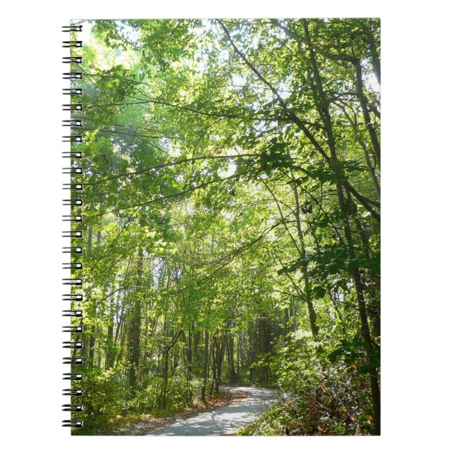 Sunlight on Wooded Path at Centennial Park Notebook (Front)