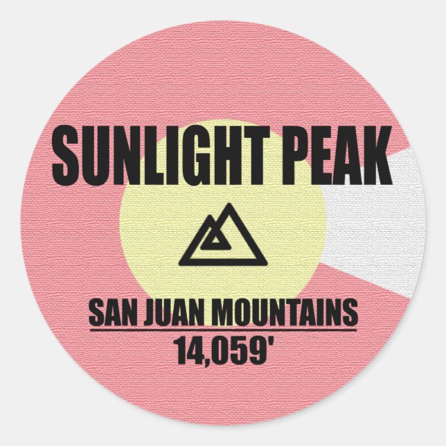 Sunlight Peak Classic Round Sticker (Front)
