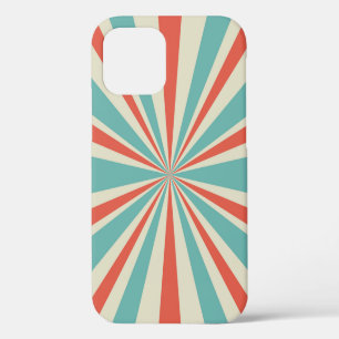 Sunlight retro horizontal background. Pale red and iPhone 12 Case