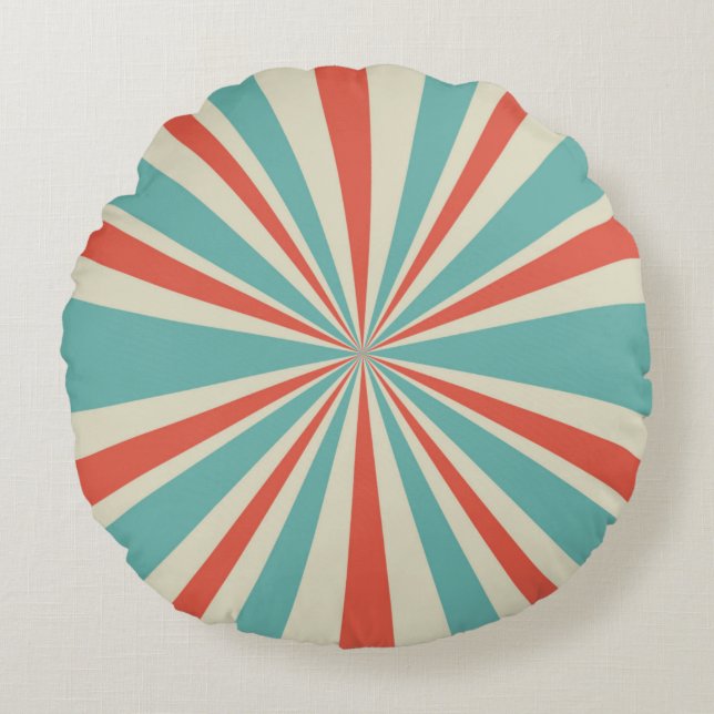 Sunlight retro horizontal background. Pale red and Round Cushion (Front)