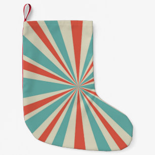 Sunlight retro horizontal background. Pale red and Small Christmas Stocking