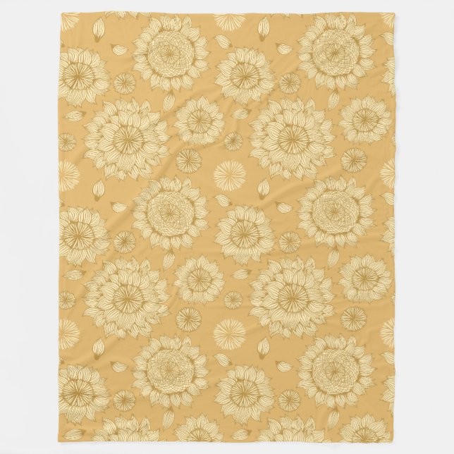 Sunlight Stillness II in Warm Amber Fleece Blanket (Front)