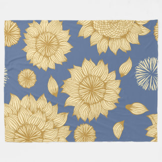 Sunlight Stillness in Country Blue Fleece Blanket