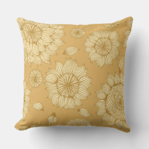 Sunlight Stillness in Warm Amber Cushion