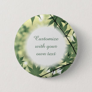 Sunlight Through Maple Leaves Custom Text 6 Cm Round Badge