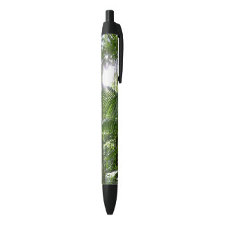 Sunlight Through Rainforest Canopy Tropical Green Black Ink Pen