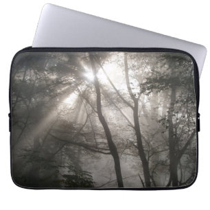 Sunlight Through Trees Dark Woodland Laptop Sleeve