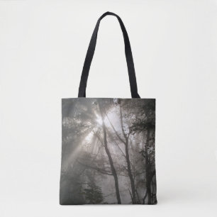 Sunlight Through Trees Dark Woodland Tote Bag