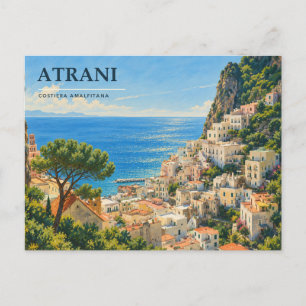 Sunlit Atrani Above the Mediterranean Postcard