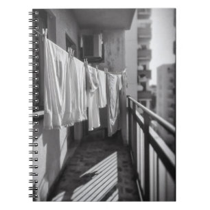 Sunlit Balcony Laundry Lines Notebook