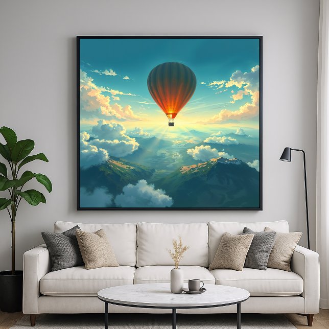 Sunlit Balloon Ride - Dreamlike Illustration Style Poster (Creator Uploaded)
