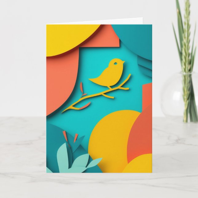 Sunlit Bird Perch Card (Front)
