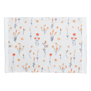 Sunlit Blossoms Pillow – Abstract Gold Leaf Floral Pillowcase
