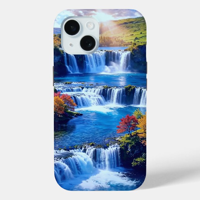 Sunlit Cascade Valley 001 Case-Mate iPhone Case (Back)