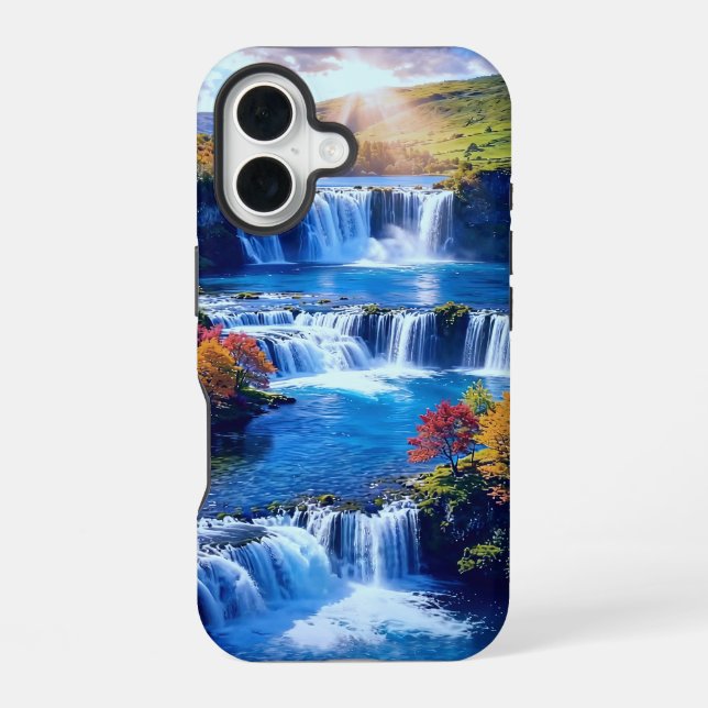 Sunlit Cascade Valley 001 iPhone 16 Case (Back)