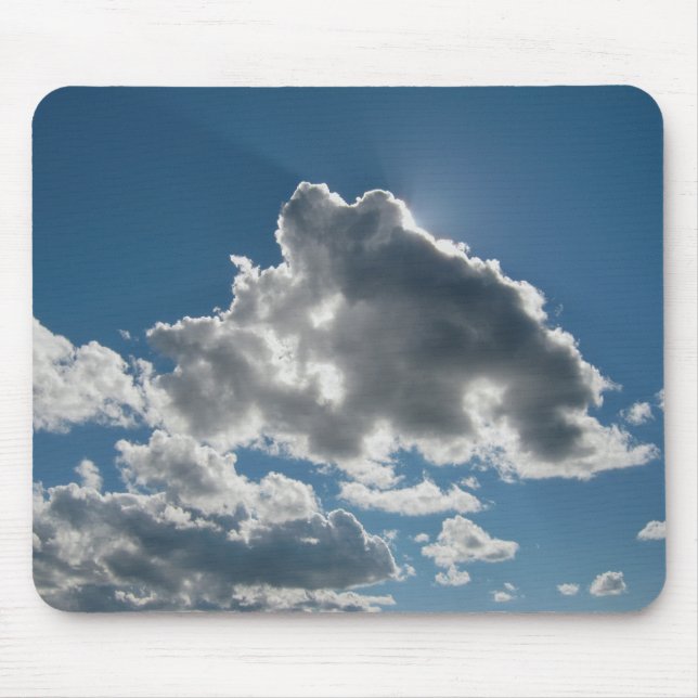 Sunlit Clouds Under Open Sky Mouse Mat (Front)