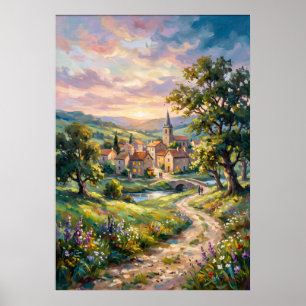 Sunlit Cottage Garden Path Poster