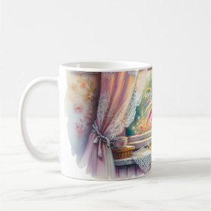 Sunlit Cottage Window Wildflowers Coffee Mug