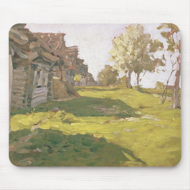 Sunlit Day. A Small Village, 1898 Mouse Mat (Front)