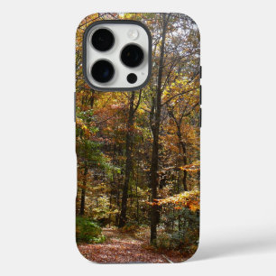 Sunlit Fall Trail in Laurel Hill State Park iPhone 16 Pro Case