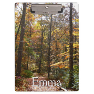 Sunlit Fall Trail in Laurel Hill State Park Clipboard
