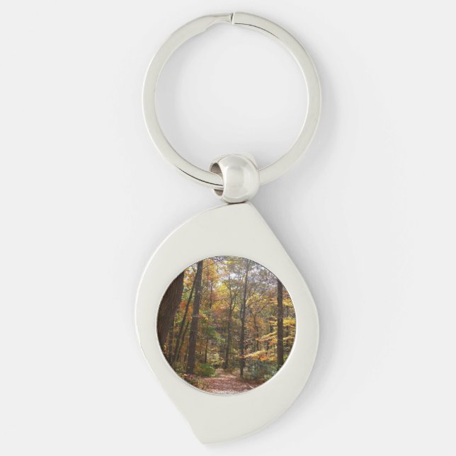 Sunlit Fall Trail in Laurel Hill State Park Key Ring (Front)