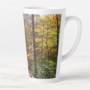 Sunlit Fall Trail in Laurel Hill State Park Latte Mug