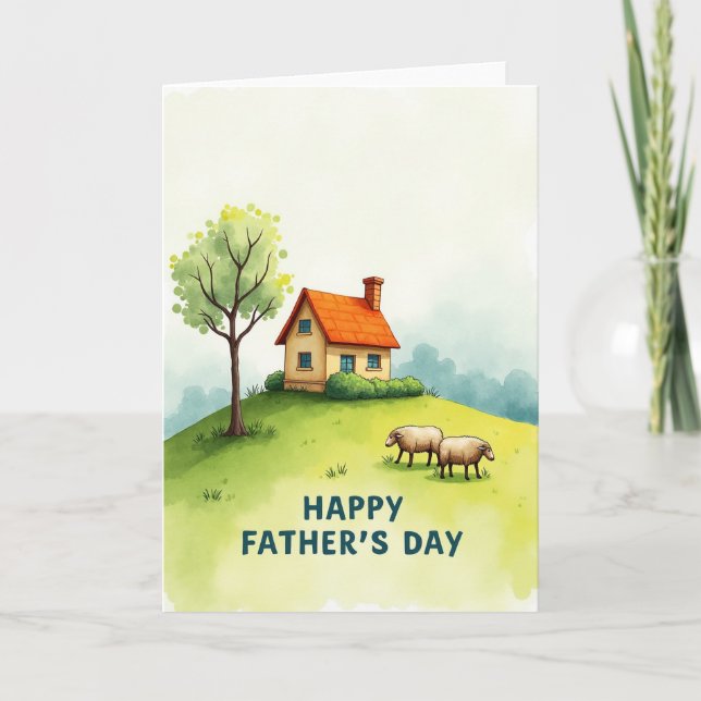 Sunlit Fathers Day House Card (Front)