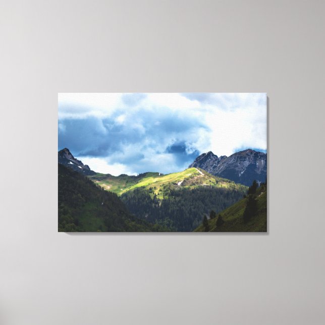 Sunlit field after storm canvas print (Front)