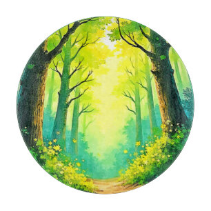 Sunlit Forest Path Cutting Board