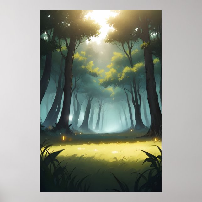 Sunlit Forest Path Poster (Front)