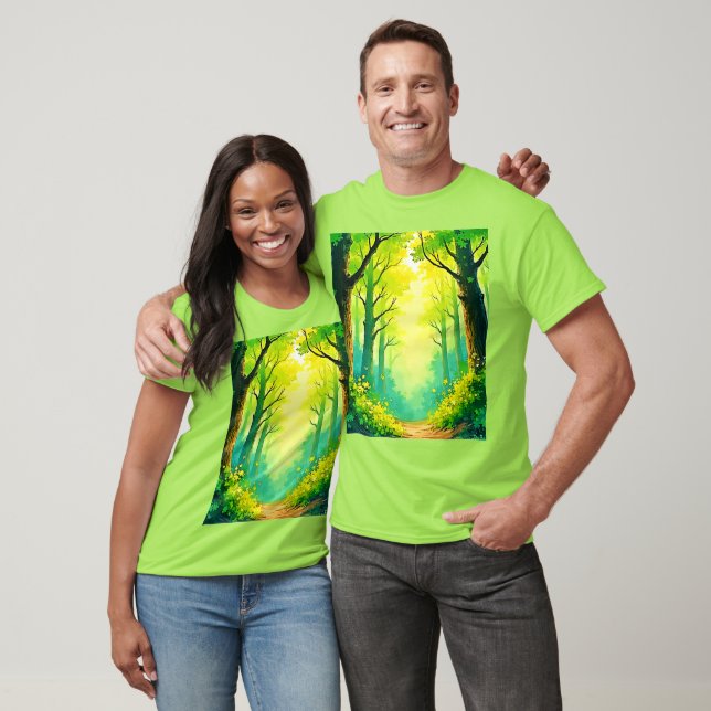 Sunlit Forest Path T-Shirt (Unisex)