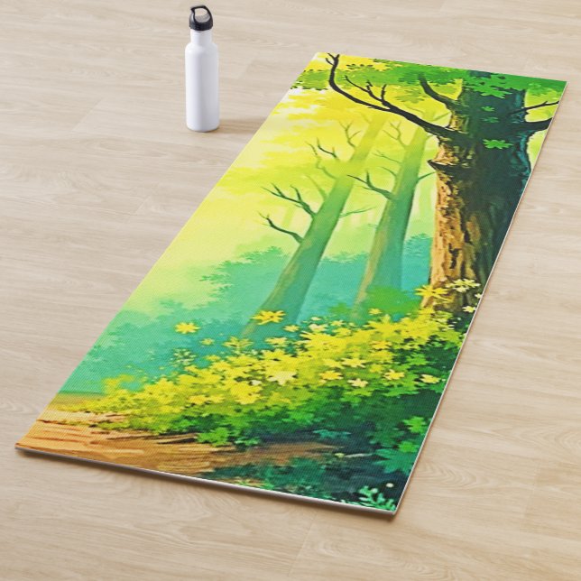 Sunlit Forest Path Yoga Mat (In Situ)