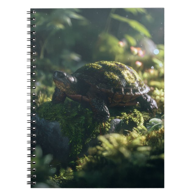 Sunlit Forest Turtle Calm Notebook (Front)