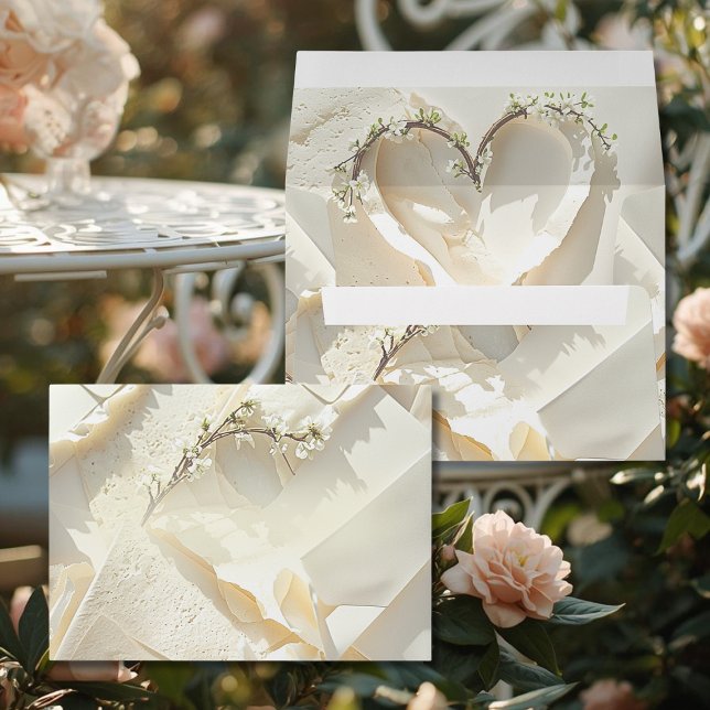 Sunlit Garden Heart on Warm Ivory Paper Envelope (Creator Uploaded)