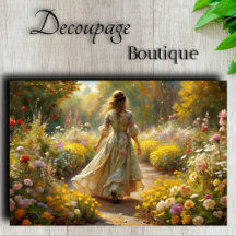 Sunlit Garden Maiden -Floral Path Decoupage