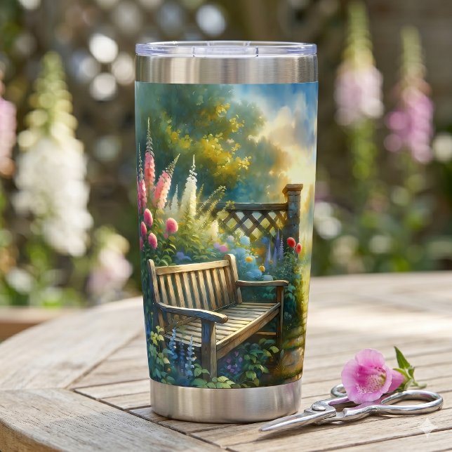 Sunlit Garden Pathway Gate Scene Insulated Tumbler (Sunlit Garden Pathway Gate Scene Insulated Tumbler)