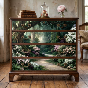 Sunlit Gnarled Tree Mystical Trail Decoupage Tissue Paper