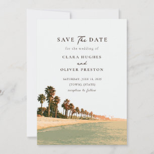 Sunlit Golden Palms Malibu California Wedding Save The Date